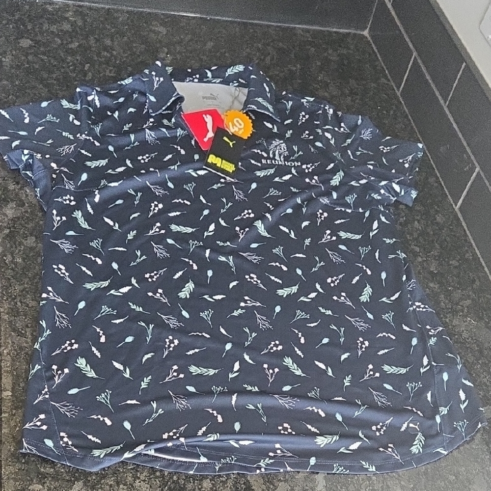 Puma Dark Blue Botanical Print Shirt